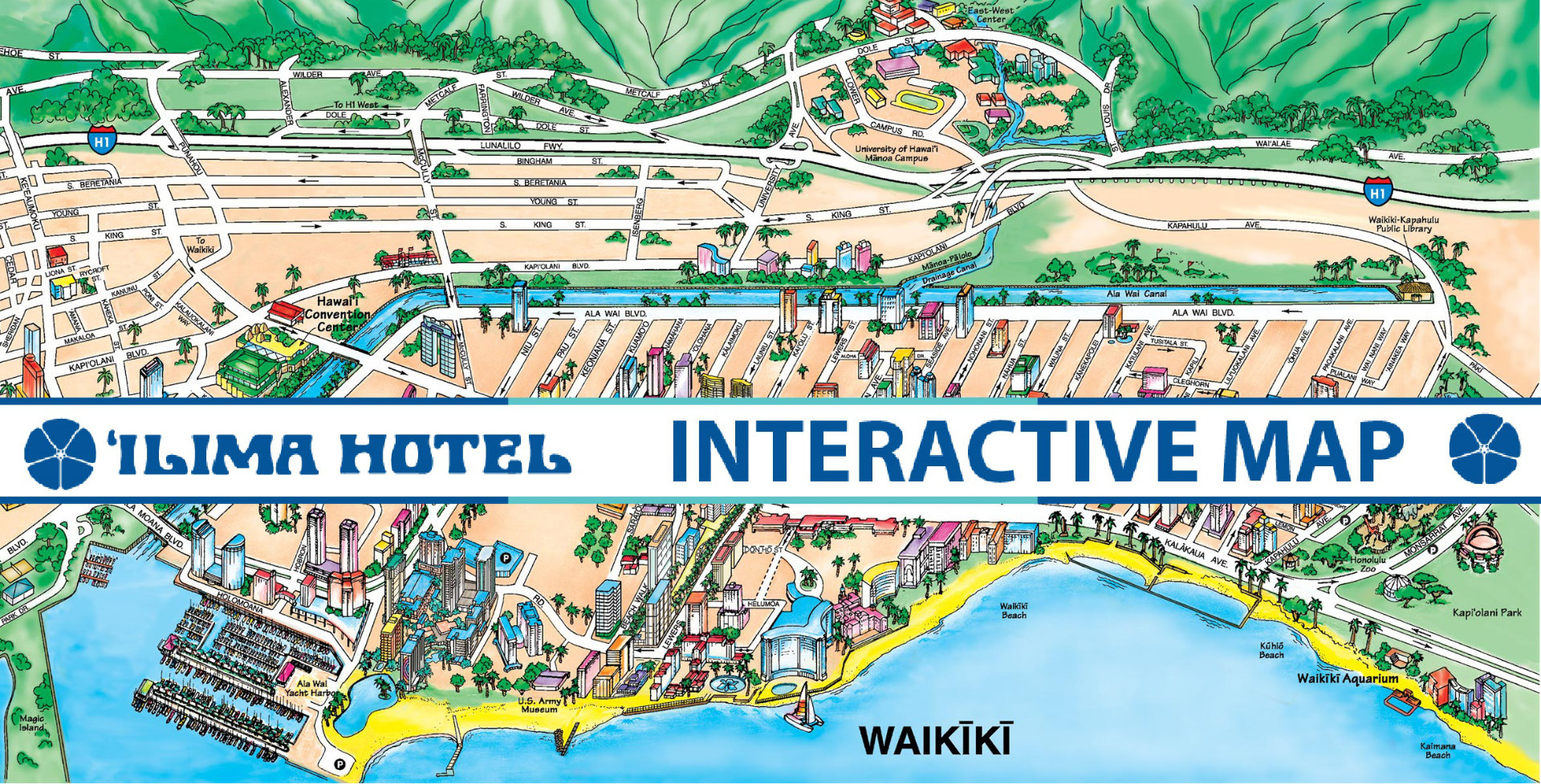 Waikiki Beach Hotels Map Affordable Waikiki Hotels | Honolulu Waikiki Location | Ilima Hi